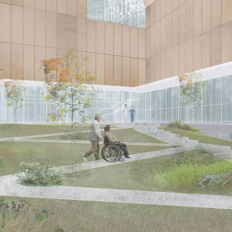 Drawing of modern care home | Modular care home construction | Health Spaces